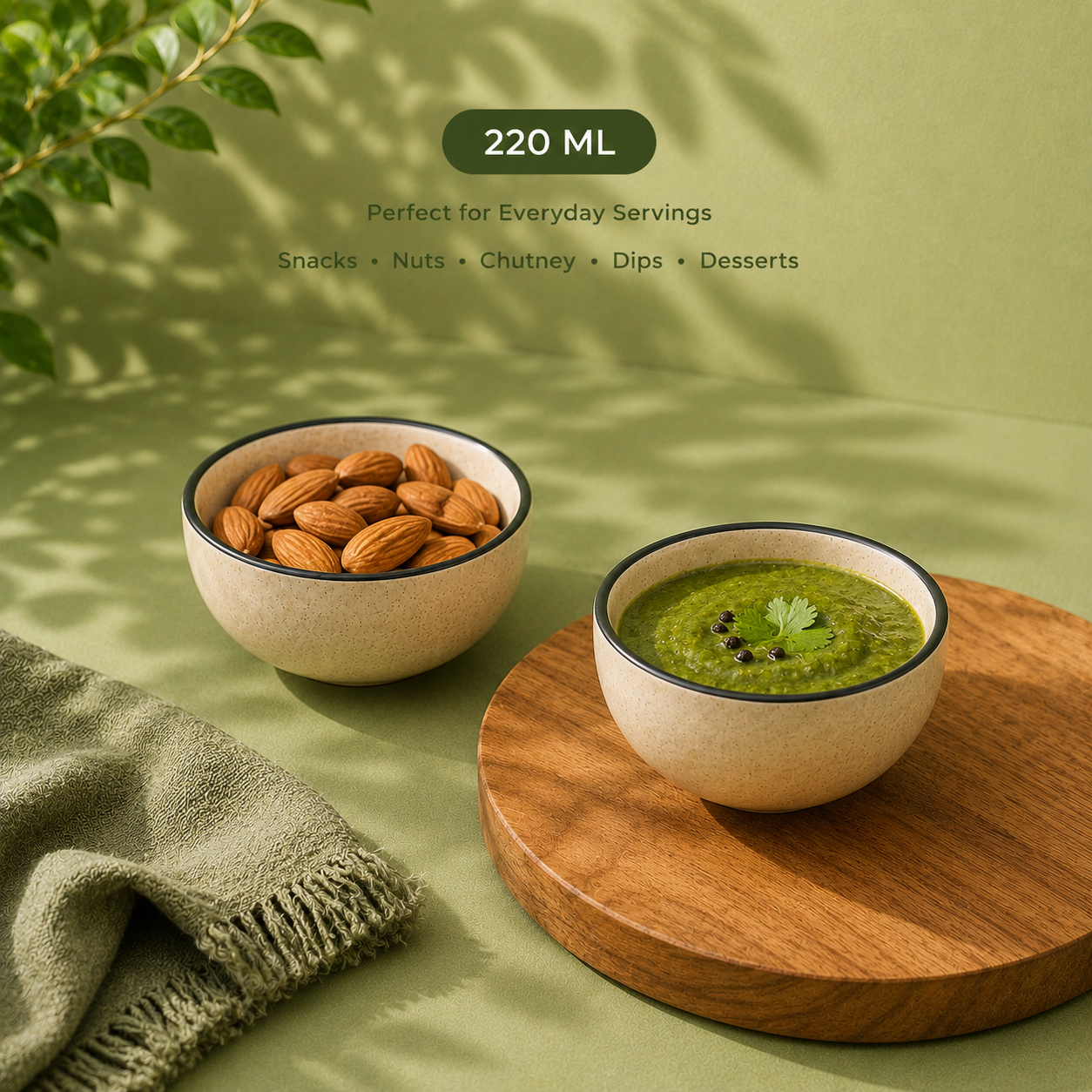 nestcase Stoneware Small Bowls Set of 6 – Beige with Black Rim - image 3