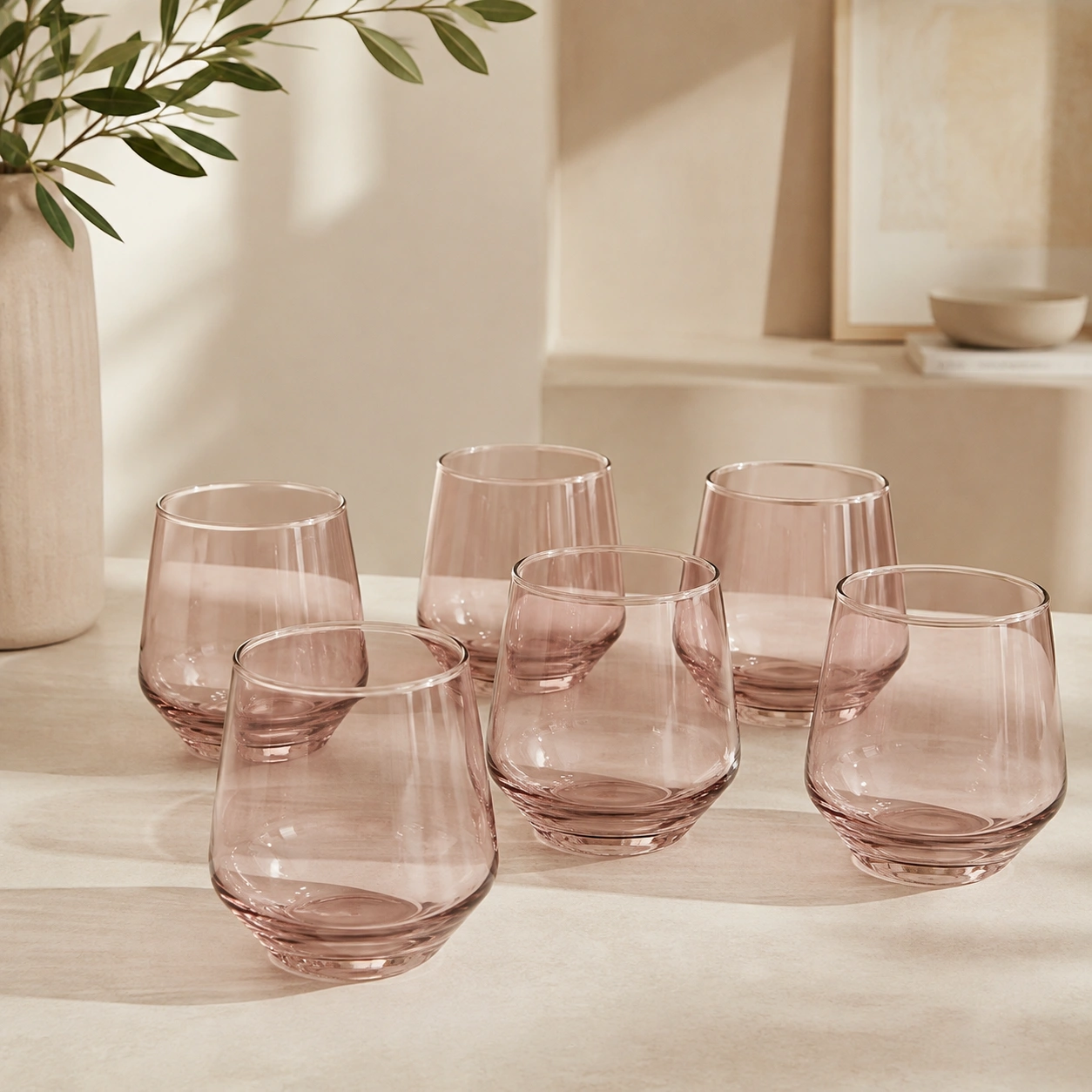 nestcase 370 ml Pink Whiskey Glass Set of 6 - image 1