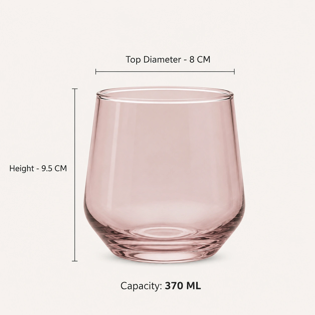 nestcase 370 ml Pink Whiskey Glass Set of 6 - image 4