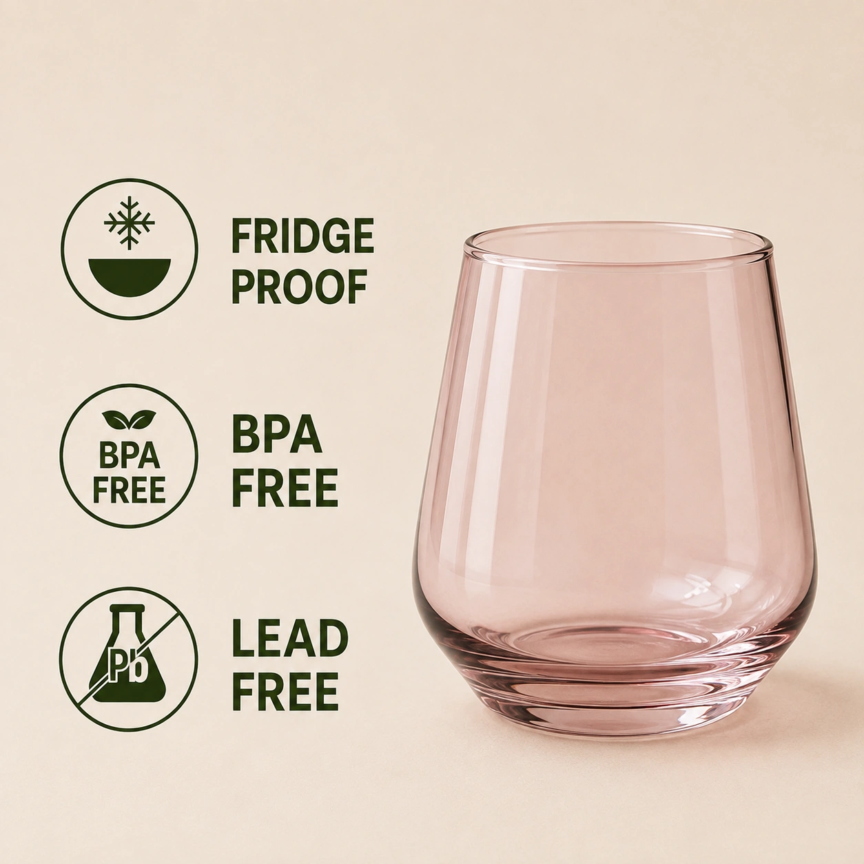 nestcase 370 ml Pink Whiskey Glass Set of 6 - image 5