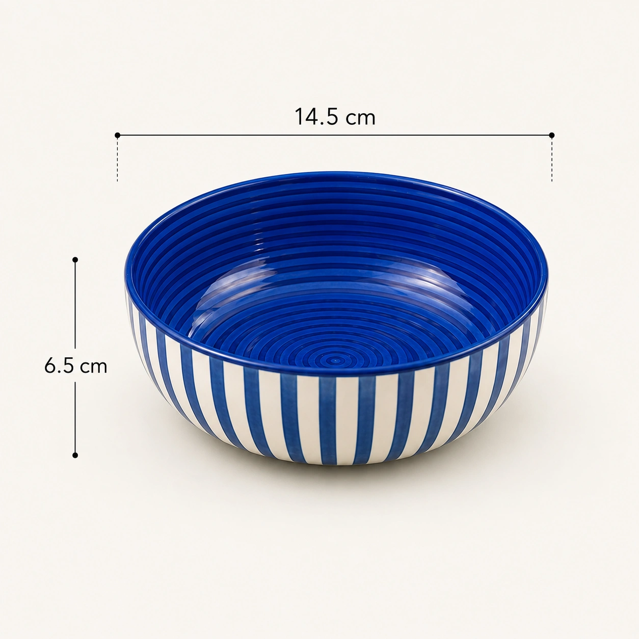 nestcase Stoneware Serving Bowls Set of 2 – Blue & White Striped - image 3