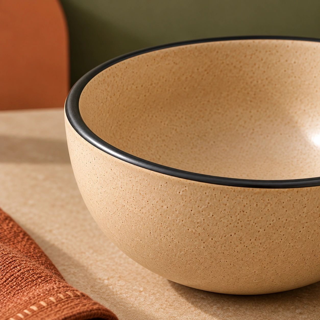 nestcase Stoneware Small Bowls Set of 6 – Beige with Black Rim - image 3